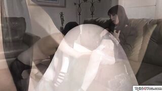 Small tits TS Annabelle Lane anal fucked