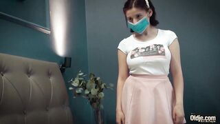 Huge natural titties 19 yo gets nailed by grandpa