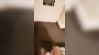 Hot butt bimbo fiance pounded inside front of mirror
