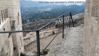 FUCKING INTO A CASTLE DURING A TOURIST VISIT. XATIVA CASTLE