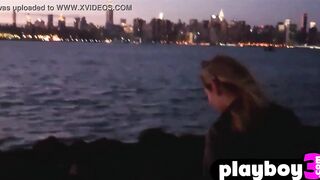 Nice blonde Bombshell Amanda Streich exposes sweet huge melons after
