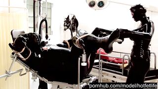 Heavy Latex Rubber Piss Bondage - Fellatio Hand Job Fem Dom - Catheter Treatment - Part four