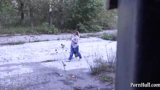bbw masturbating inside a outdoors place
