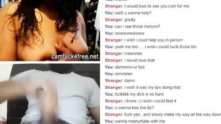 Freaky black dark haired showing her shaggy boobs for jerking dude