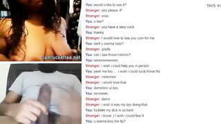 Freaky black dark haired showing her shaggy boobs for jerking dude