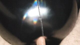 Plowed and Cum on butt into tight ebony vinyl pants