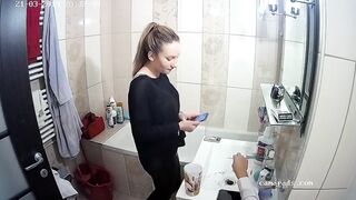 me and my mistress inside our restroom at home