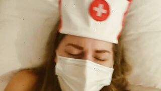 Young nurse blows and fucks COVID patient