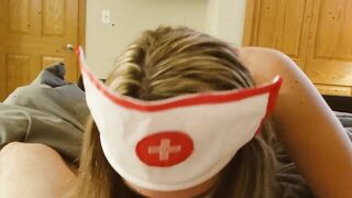 Young nurse blows and fucks COVID patient