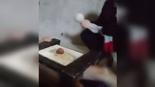 Miss Kitty tramples nuts
