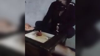 Miss Kitty tramples nuts