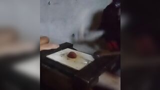 Miss Kitty tramples nuts