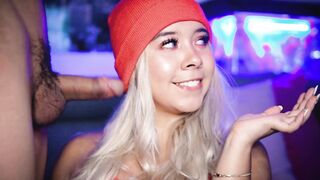 Blonde with angelic face blows her uncle's rough dick inside