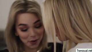 Busty agent fucked by shemale client