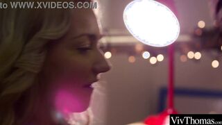Stunning lesbians make each other cum using a dildo and