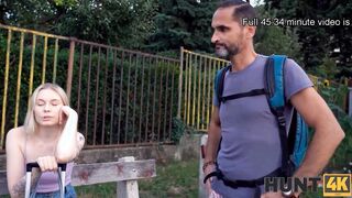 HUNT4K. Experienced man pleases another men blonde girlfriend for money