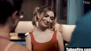Young cheerleader pressured inside sex by mom trainer & her