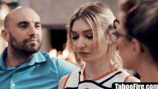 Young cheerleader pressured inside sex by mom trainer & her