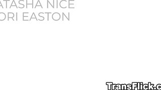 Tranny Tori Easton fucks BBW Natasha Nice in cottage