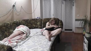 When mommy is away step dad fuck step-daughter doggy style on