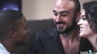 Married couple sharing a big black cock