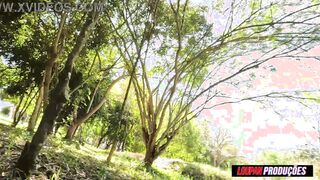 Big Tit dark haired giving her snatch into the park | Ana