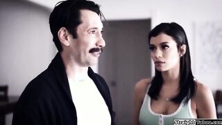 StraightTaboo.com - Stepdad fists big tit hispanic step-daughter