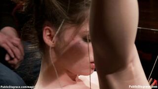 Petite slave big dick public banged
