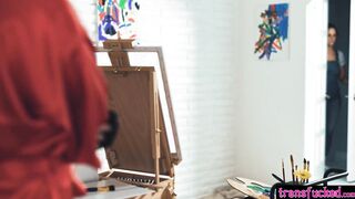 Art student shemale fucked by a painter