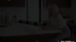 Busty blonde gets her hairy pussy fucked