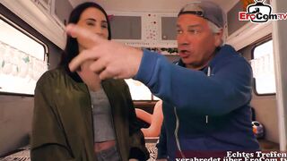 Slim German trainee young woman picked up for a 3some