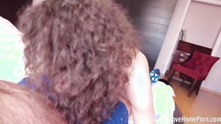 Facefucking my curly haired women into the bedroom