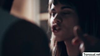 Slutty Tgirl lets stepbro bang her ass
