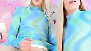 Blonde Shemales So Horny And Went Up Sucking Cocks