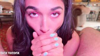 Good Hispanic Reina Rae Returns & Swallows Daddy's Cum