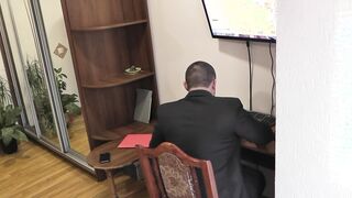 Office sex. Secret camera into office. Boss fucks secretary on