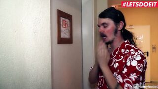 VULGAR HOSTEL - Skinny Hot Daphne Klyde Hardcore Fellatio And Snatch Banging With Receptionist - LETSDOEIT