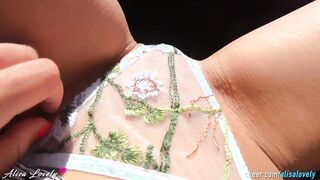 Risky Squirting and Close Up Twat Orgasm inside Vehicle Parking