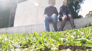 SEX PUBLIC Slutty professor squirt inside outside park with orgasm