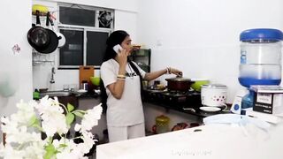 Long hair mom in lockdown with his son 02