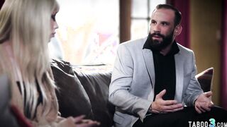 Petite blonde tranny fucked by stepdad