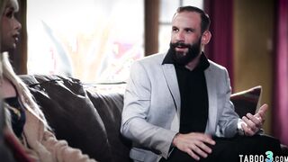 Petite blonde tranny fucked by stepdad