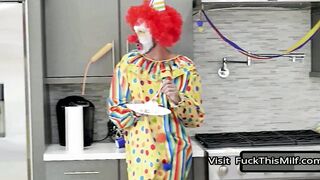 Lucky Dude Whips Out His Huge Throbbing Cock And Makes Thirsty Milf Gobble On It