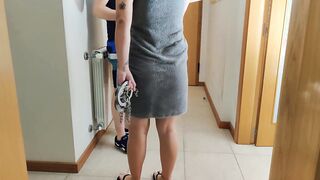 Cuckold, hoe fiance handcuffs delivery man and gets an internal