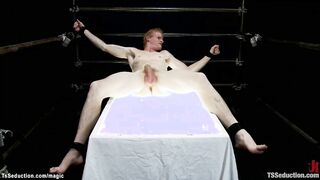 Huge cock shemale dom fucks pale man