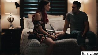 TS slut gets her ass destroyed by stepbrothers big cock