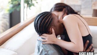 Three wet pussies on one black dick