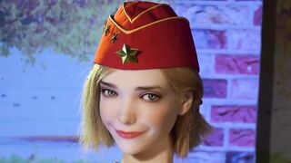Realistic blonde sex doll with red hat - www.sexdolltech.com