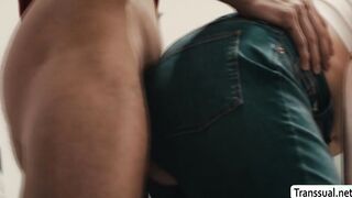Shemale housemaid analed in laundry room