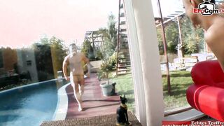 Short hair slender cougar gets rough jizzed fucked